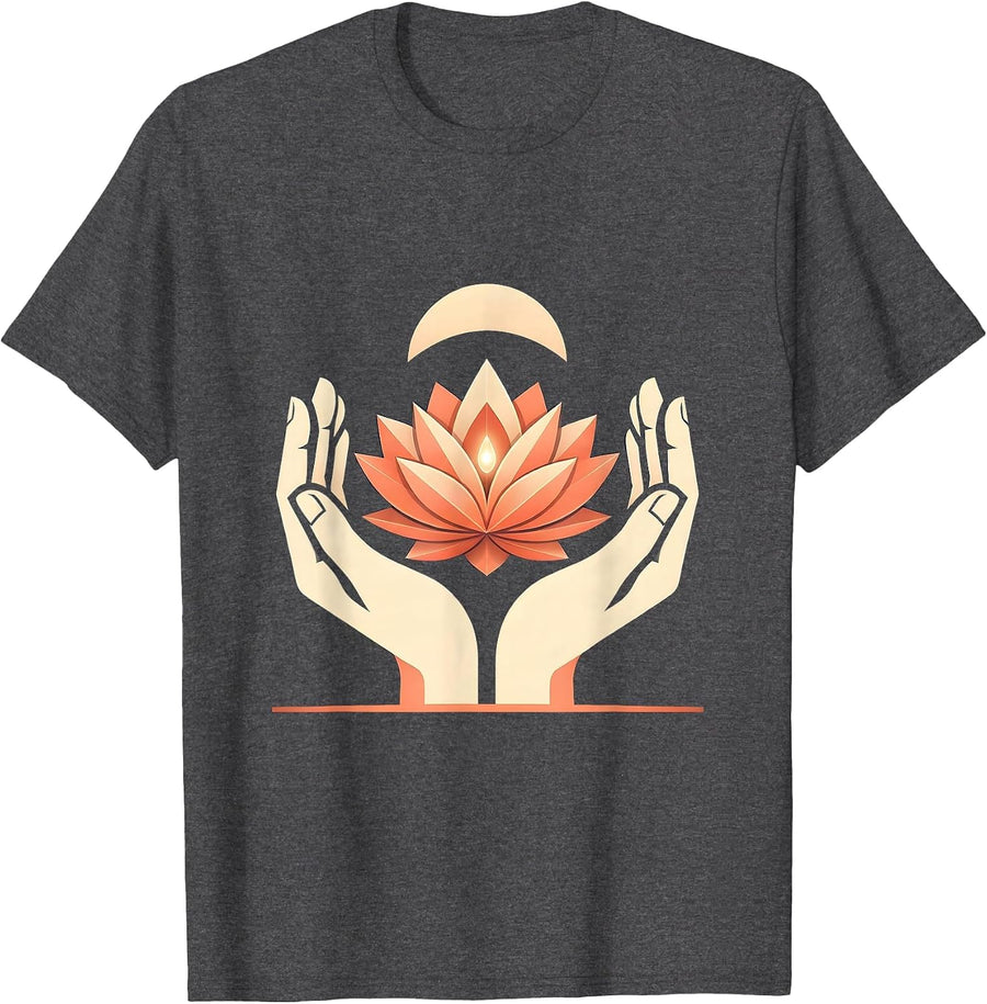 Men's Suicide Awareness Cupped Hands Glowing Candle T-Shirt - Dark Heather Grey