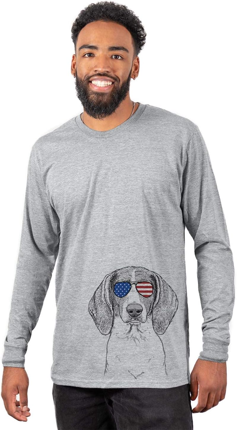 Inkopious Patriotic Orin the Treeing Walker Coonhound Dog Triblend T-Shirt - Unisex Unisex Long Sleeve