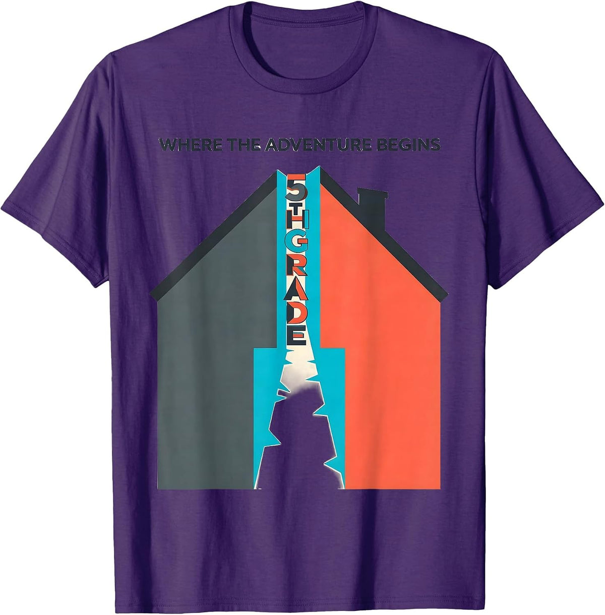 Where The Adventure Begins 5th Grade Teacher Back To School T-Shirt - Purple