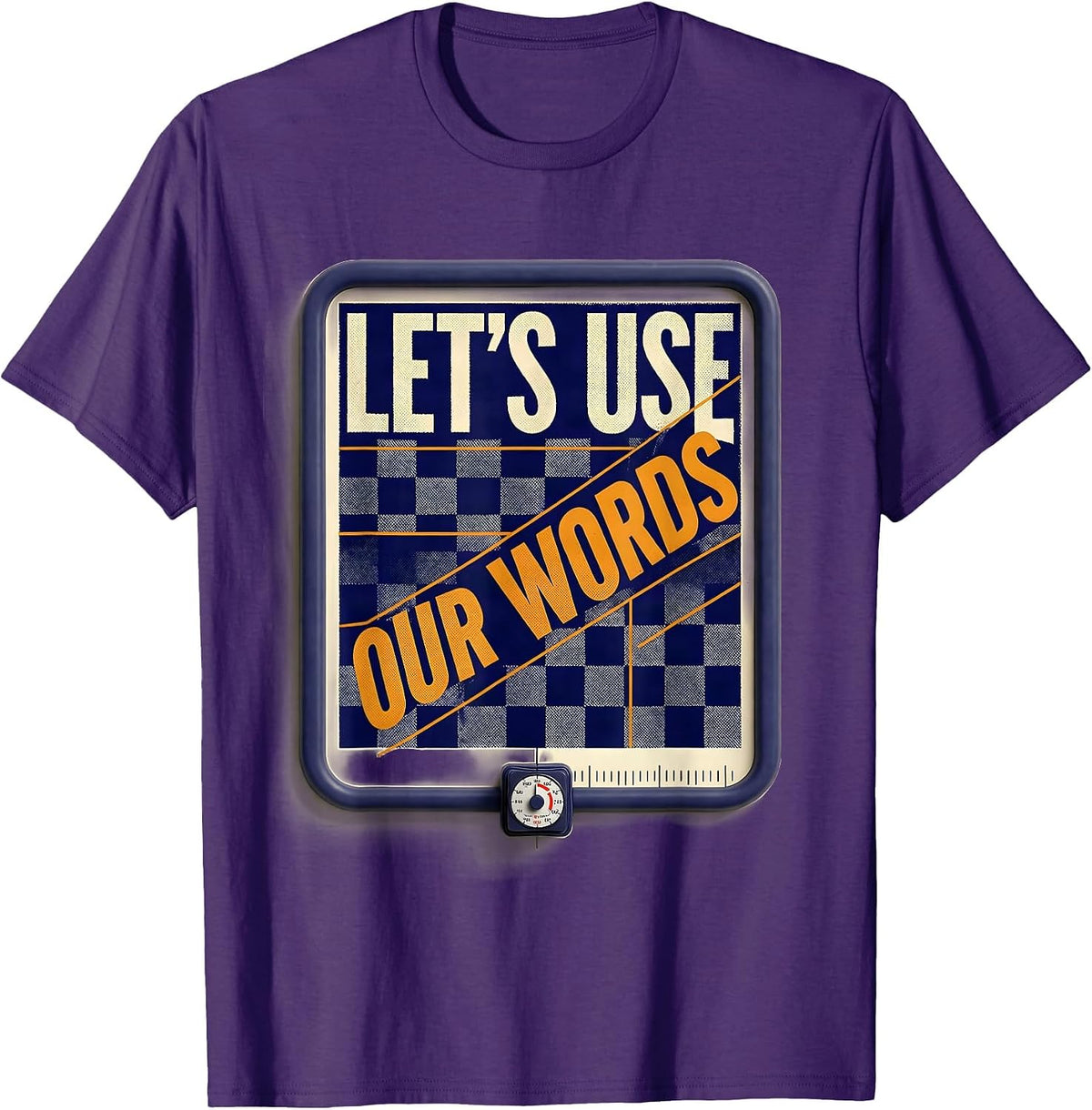 Men's Let's Use Our Words Funny Silly Goose ABA Therapy Therapist T-Shirt - Purple