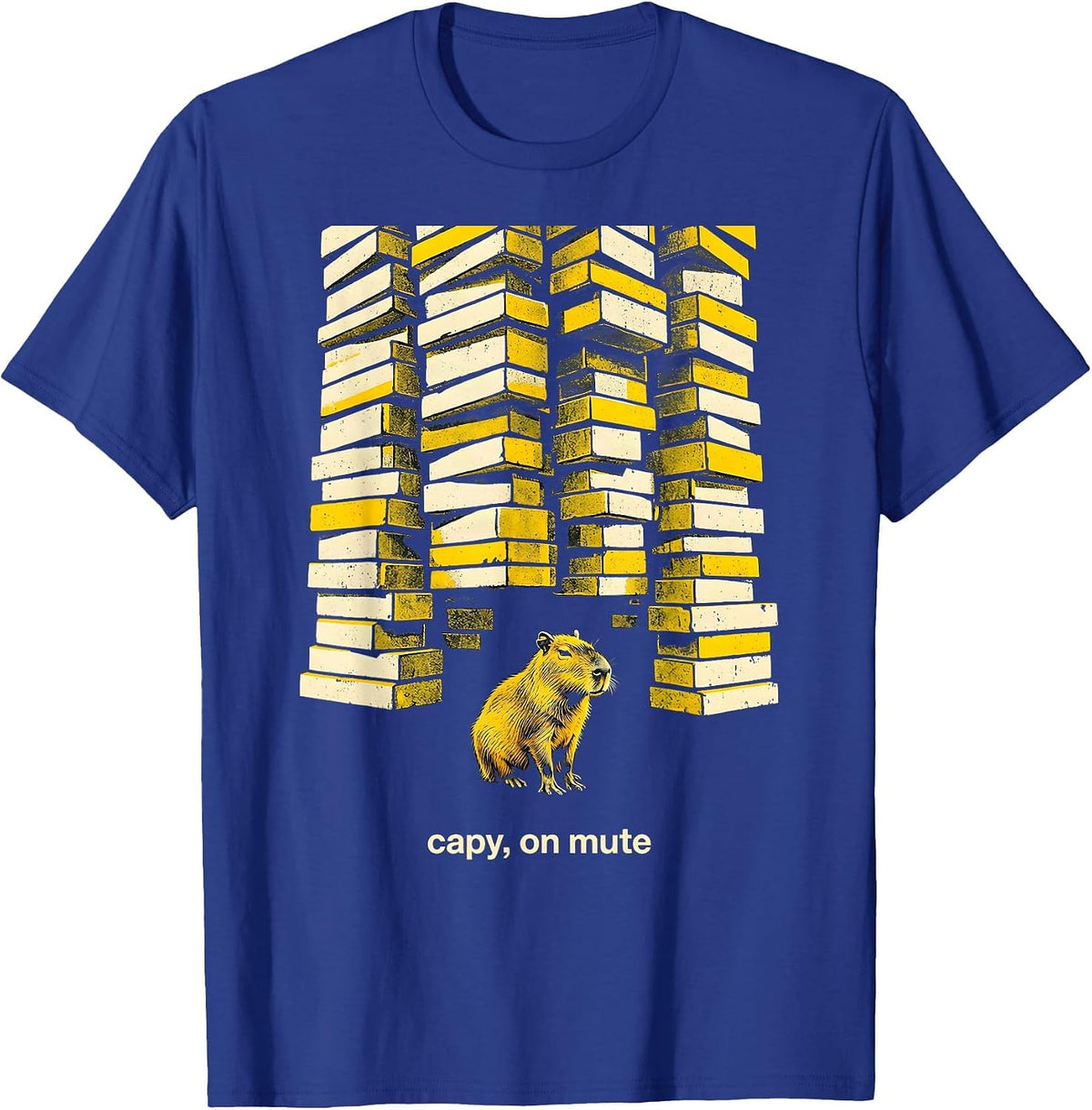capy on mute Funny Capybara Meme Animal Humor T-Shirt - Royal Blue