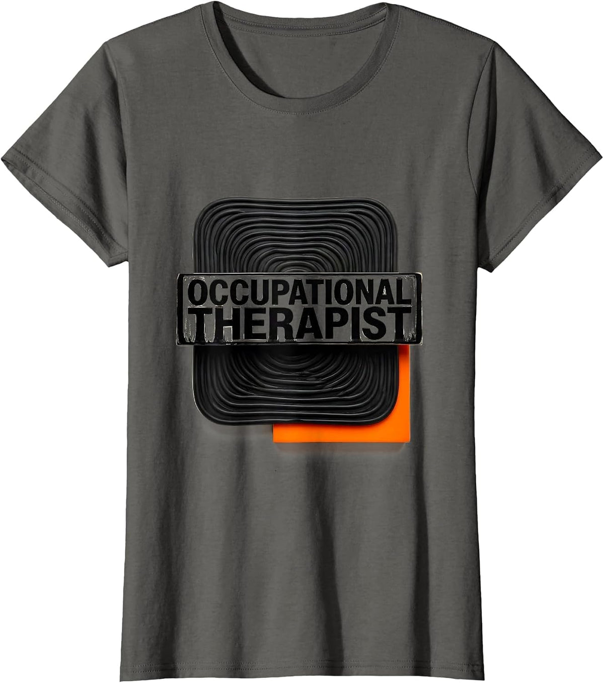 Women's Occupational Therapist Wood Type Letterpress Therapy T-Shirt - Asphalt Grey