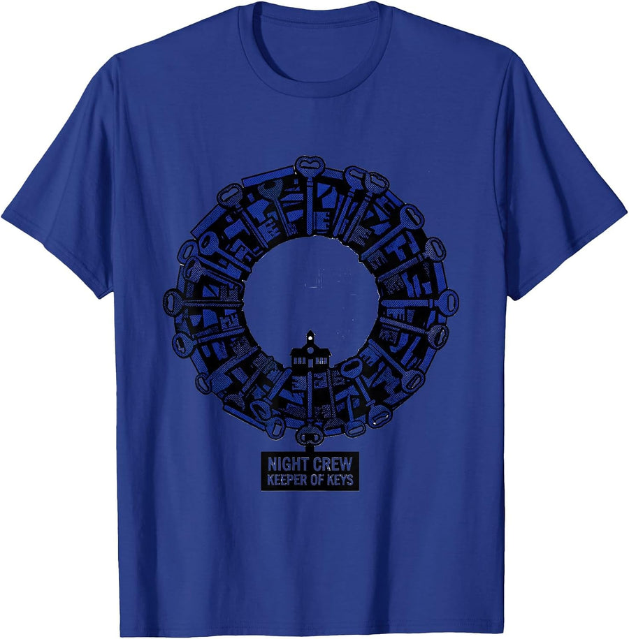 Night Crew Keeper Of Keys Funny School Custodian T-Shirt - Royal Blue