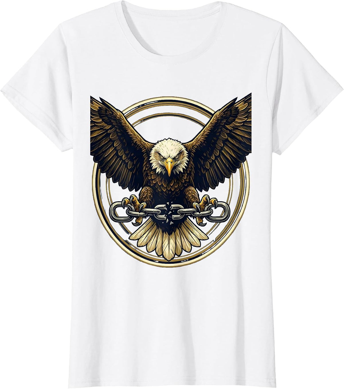 Freedom Eagle Broken Shackle Graphic Tee T-Shirt - White