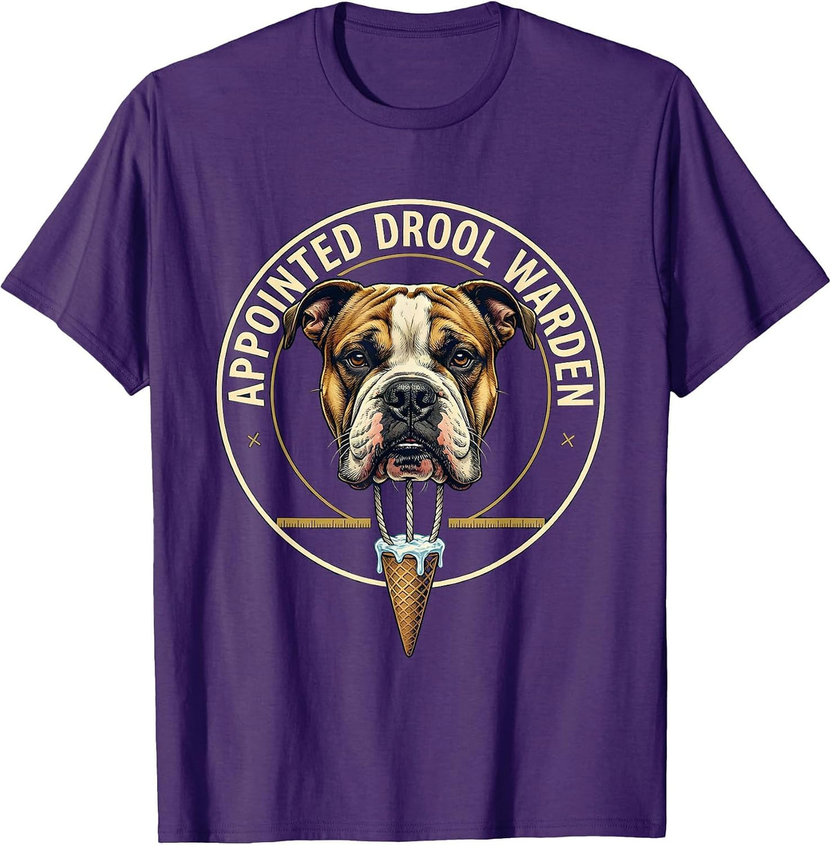 Men's Appointed Drool Warden Funny Bull Terrier Dog Mom Dog Dad T-Shirt - Purple