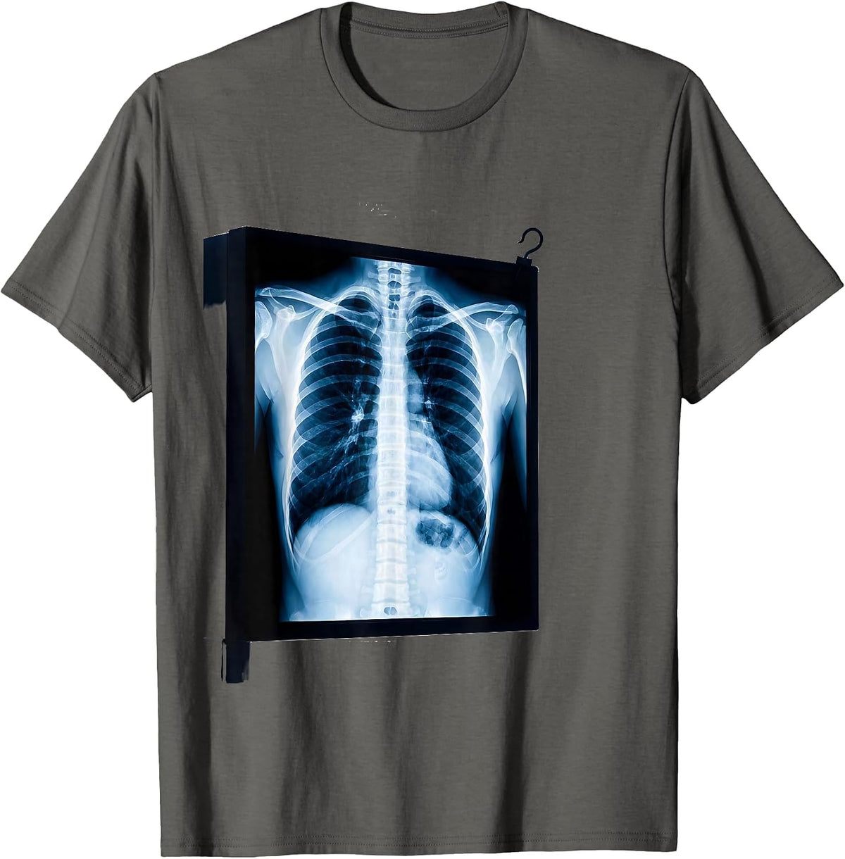 Men's Radiographic Ribcage Swiss International Radiology Tech T-Shirt - Asphalt Grey