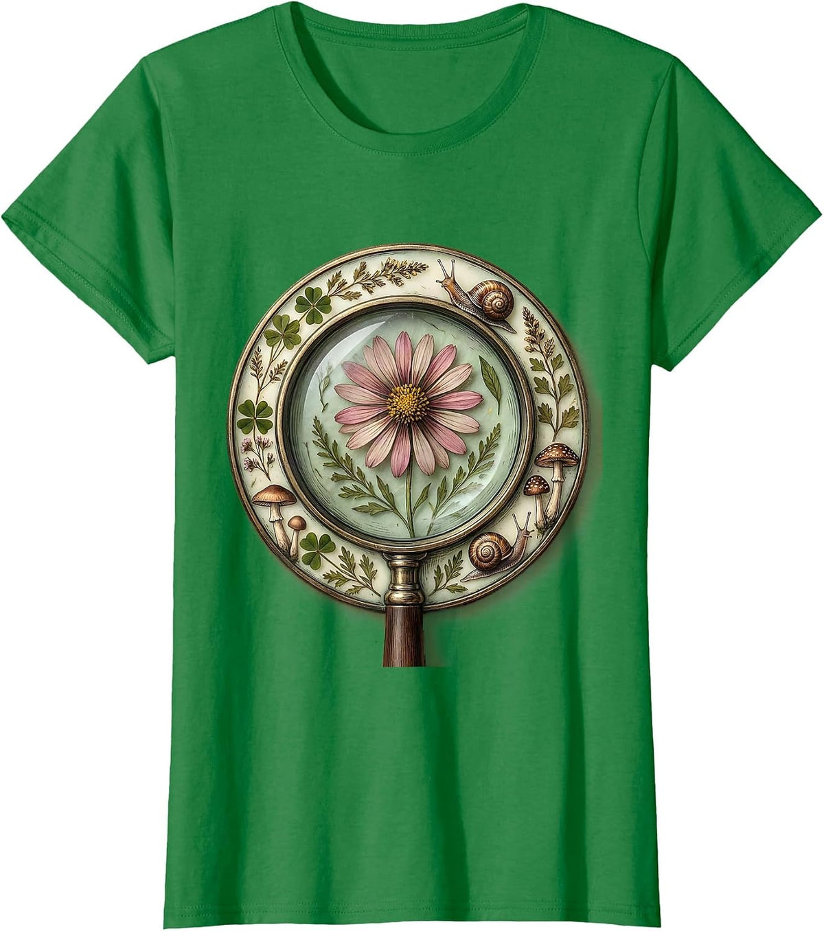 Special Education Teacher Magnifying Glass Flower T-Shirt - Kelly Green