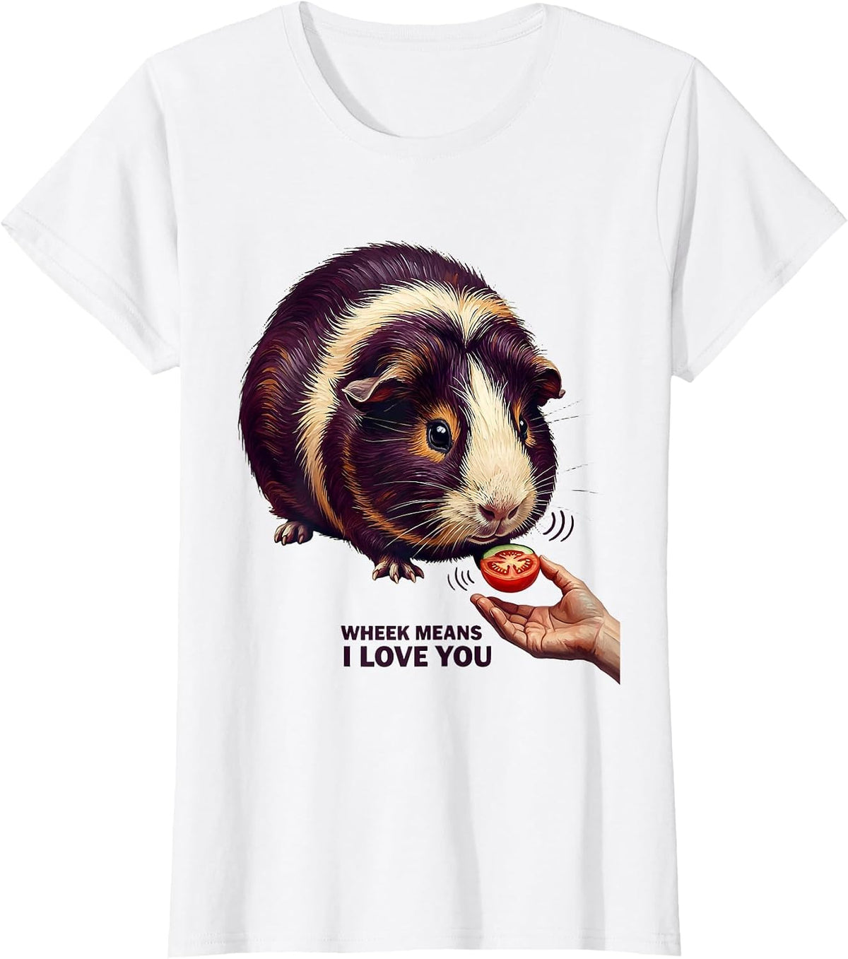 Wheek Means I Love You Funny Guinea Pig Lover Pet Pig Humor T-Shirt - White