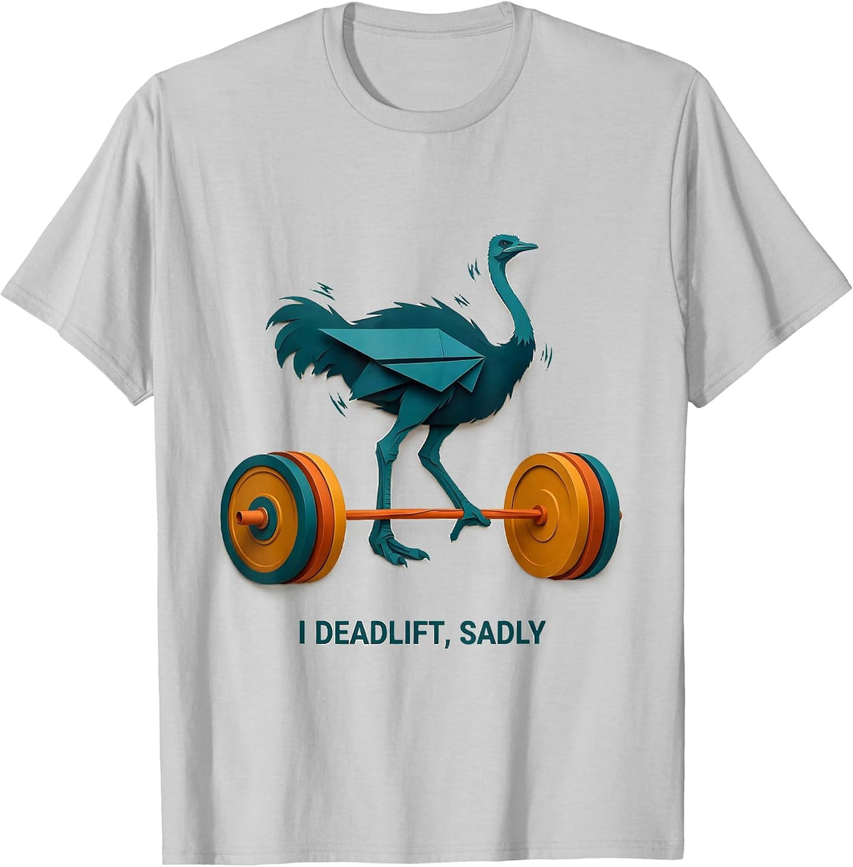 Men's I Deadlift Sadly Funny Gym Workout Weightlifting Humor T-Shirt - Silver Grey