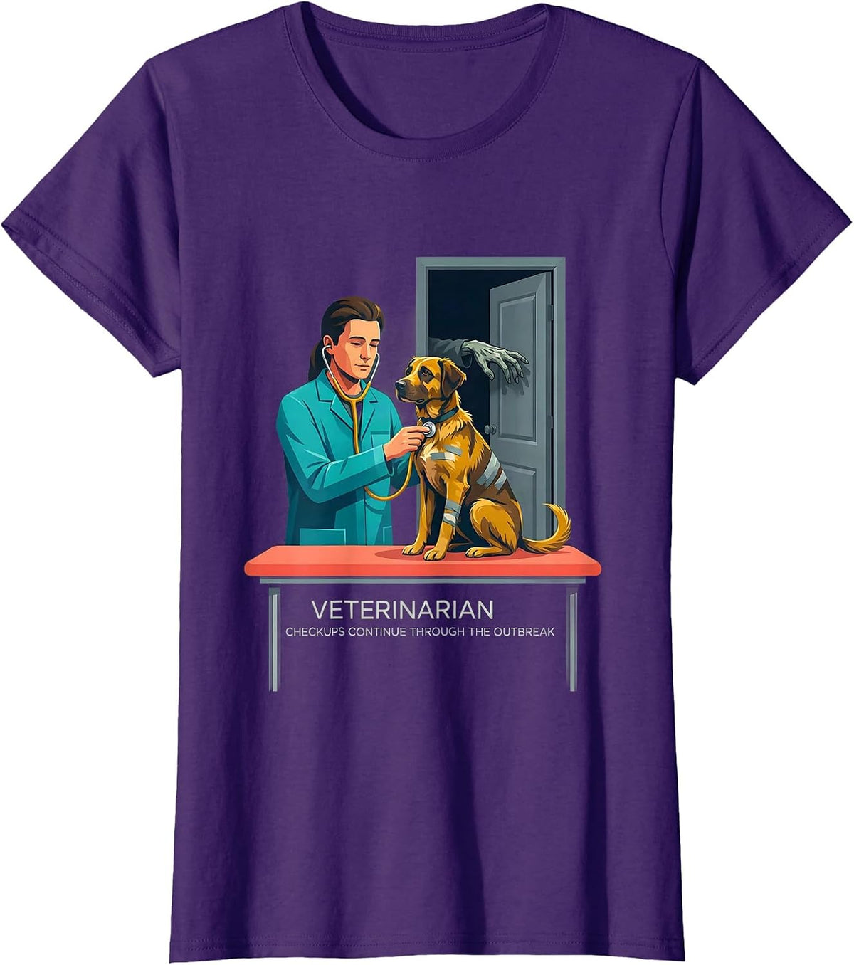 VETERINARIAN / CHECKUPS CONTINUE THROUGH THE OUTBREAK T-Shirt - Purple