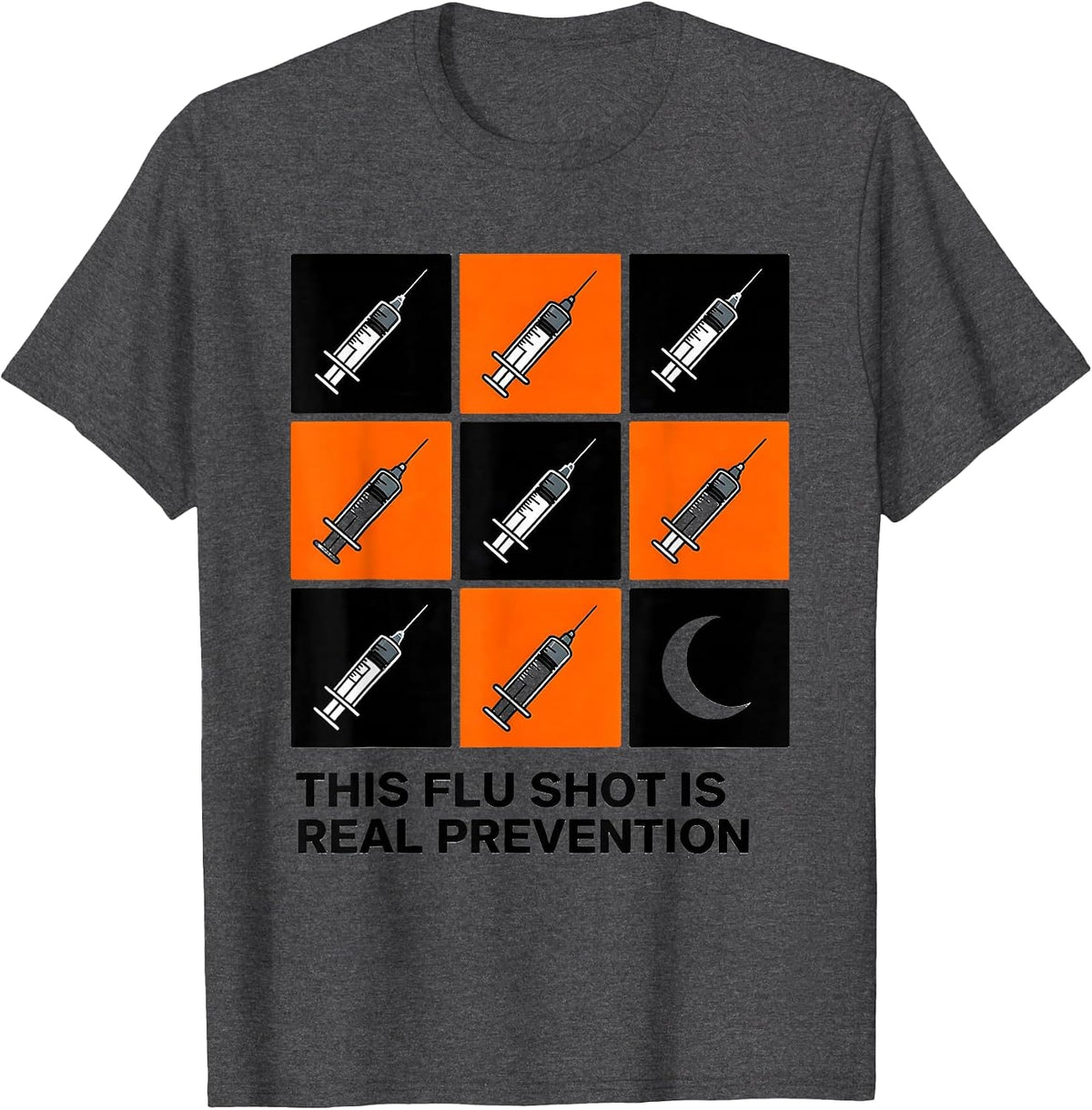 Men's This Flu Shot Is Real Prevention Funny Nurse Doctor T-Shirt - Dark Heather Grey