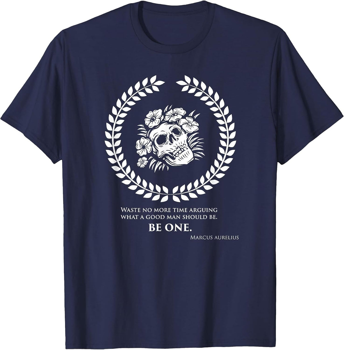 Marcus Aurelius Quotes Stoicism Philosophy T-Shirt - Navy Blue