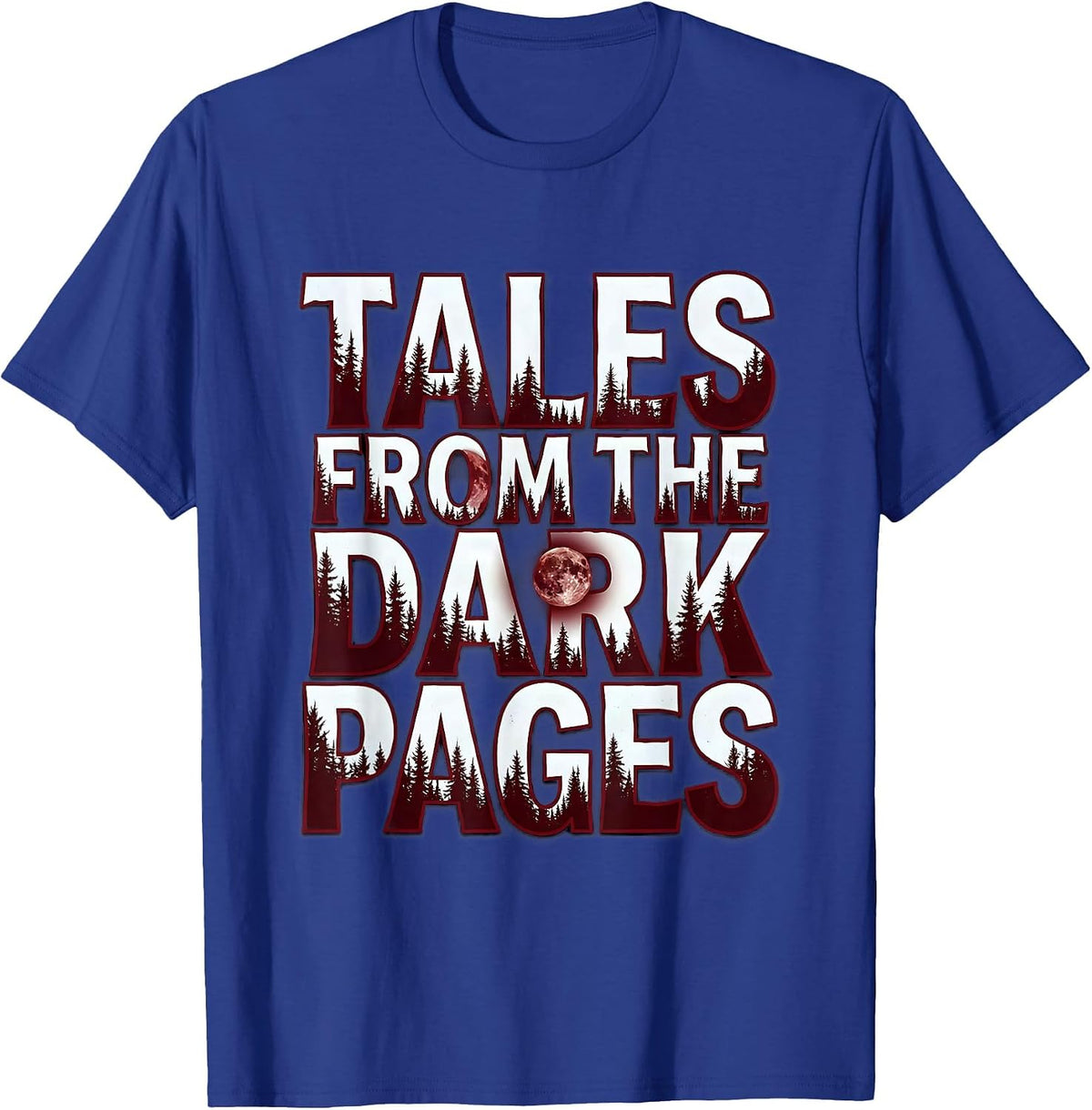 Men's Tales from the Dark Pages Halloween Raven Design T-Shirt - Royal Blue