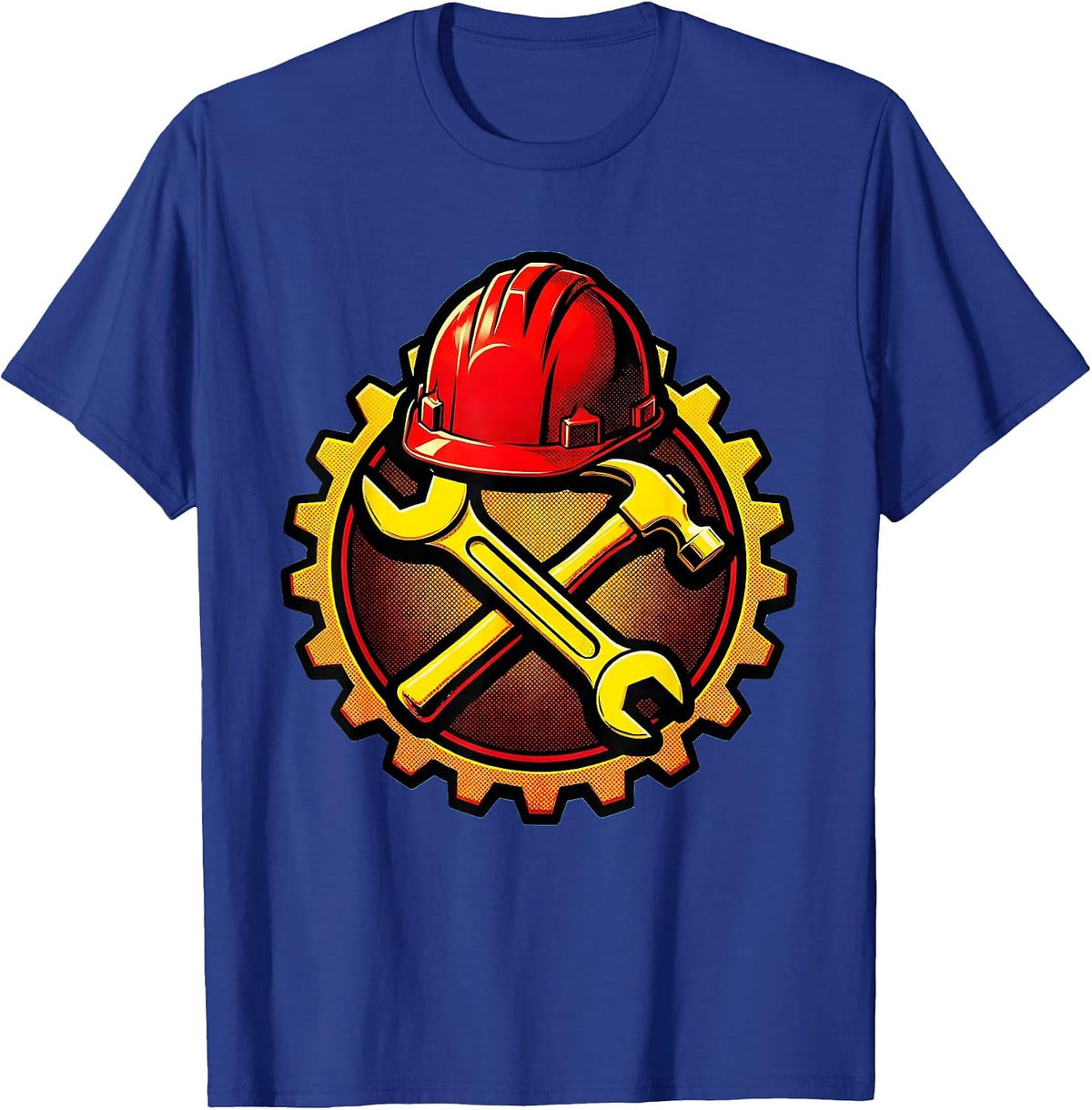 Men's Labor Day Hard Hat and Crossed Tools Graphic T-Shirt - Royal Blue