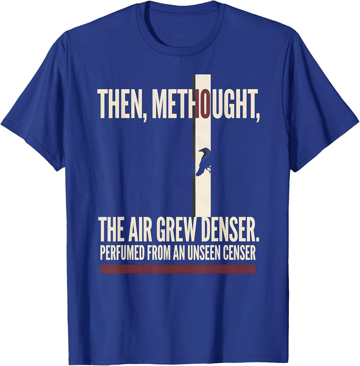 Edgar Allan Poe The Raven Gothic Literary Fan Art T-Shirt - Royal Blue