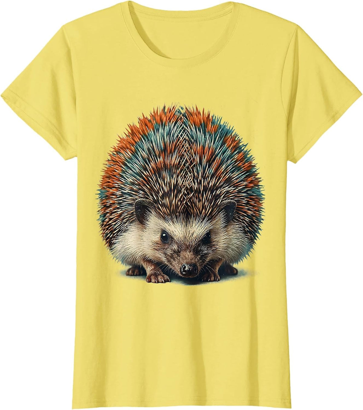 Tie Dye Hedgehog Swirl Quill Pattern Design T-Shirt - Lemon Yellow