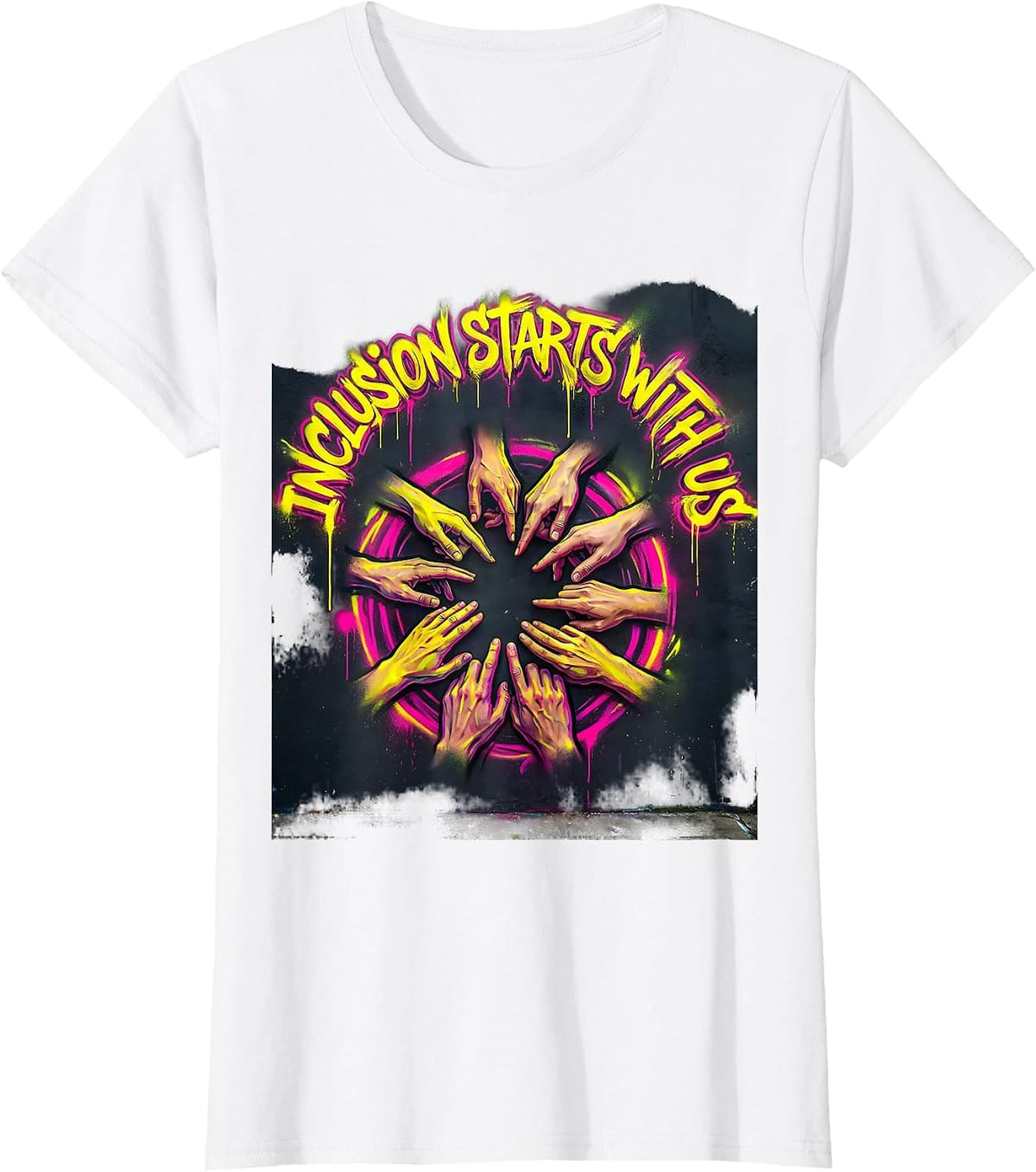 Inclusion Starts With Us Special Education Design T-Shirt - White