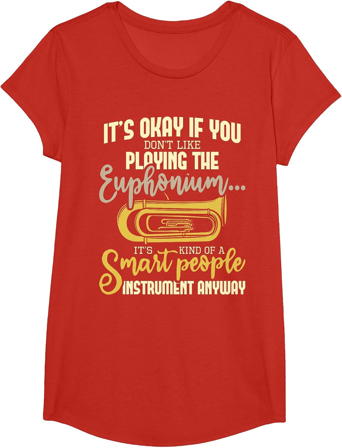 Smart People Instrument - Euphonium Player Euphoniumist T-Shirt - Girls Red