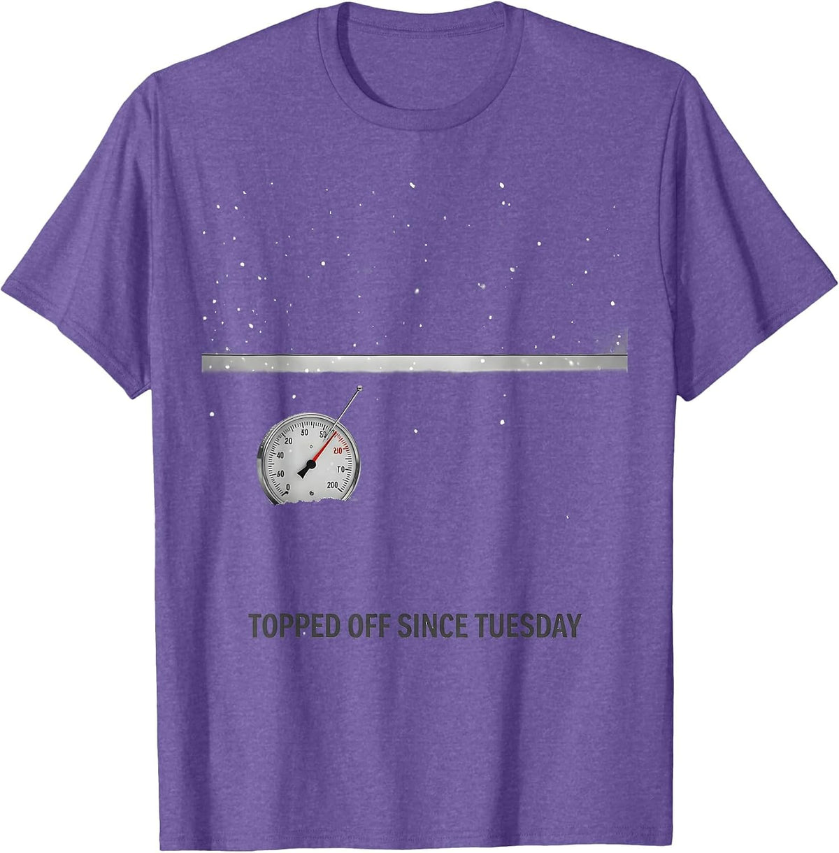 Men's Topped Off Since Tuesday Funny Snowmobiling Winter Riding T-Shirt - Purple Heather
