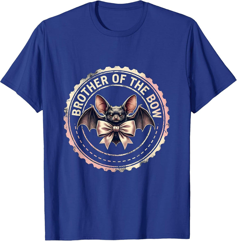 Brother Of The Bow Rubber Stamp Soft Pink Bow Family T-Shirt - Royal Blue