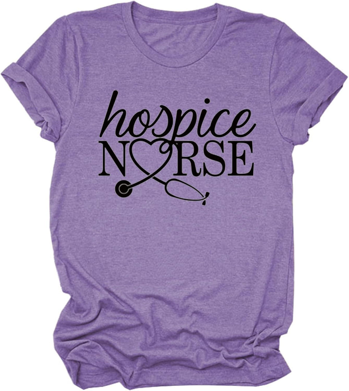Hospice Nurse Shirts for Women Registered Nurse RN Emergency Nurse T-Shirt Graphic Tees Summer Short Sleeve Tops - Purple