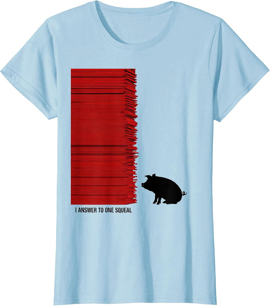 Women's I Answer To One Squeal Funny Guinea Pig Pig Lover Humor T-Shirt - Baby Blue