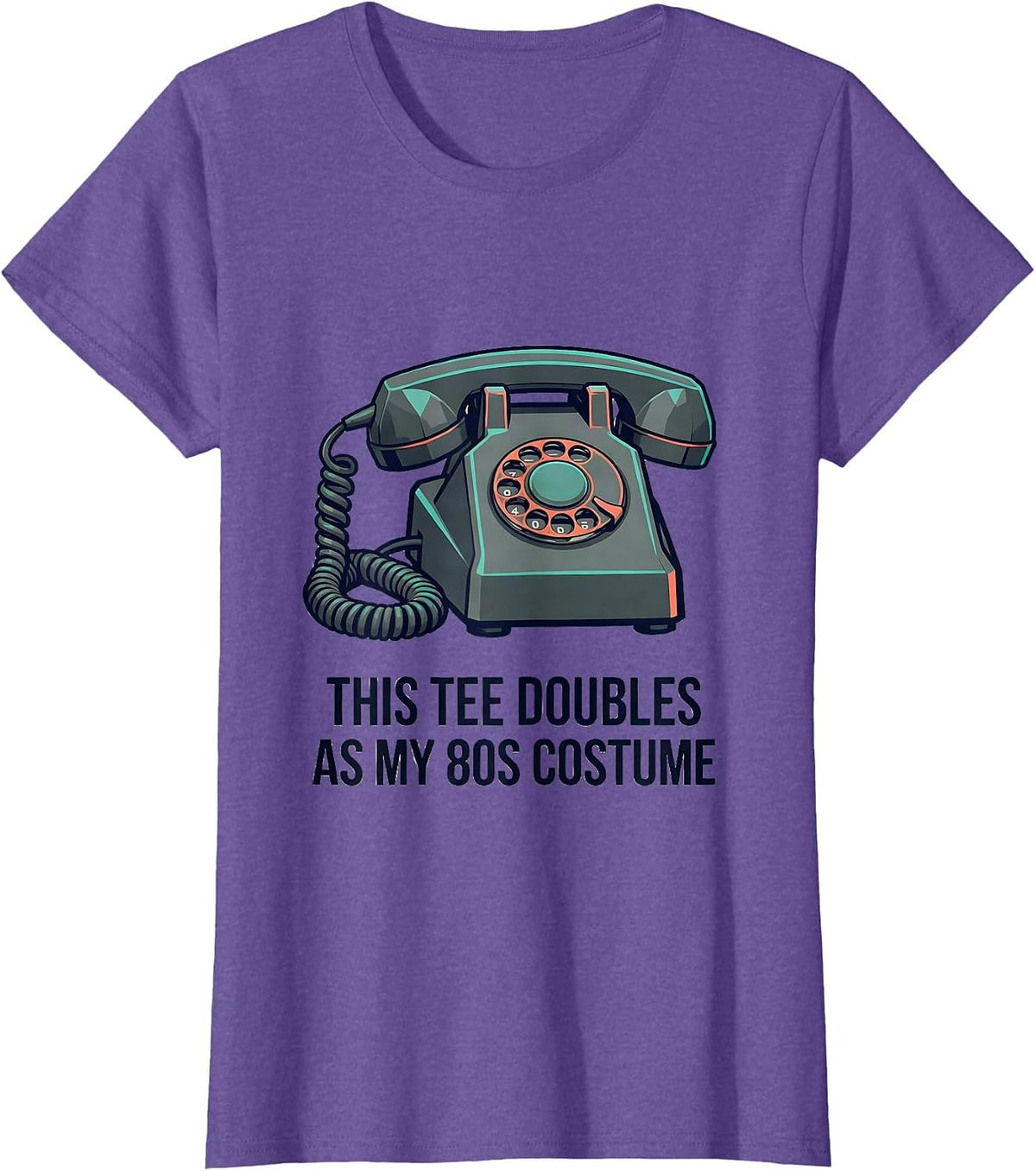 Women's This Tee Doubles As My 80s Costume Funny Retro Party T-Shirt - Purple Heather