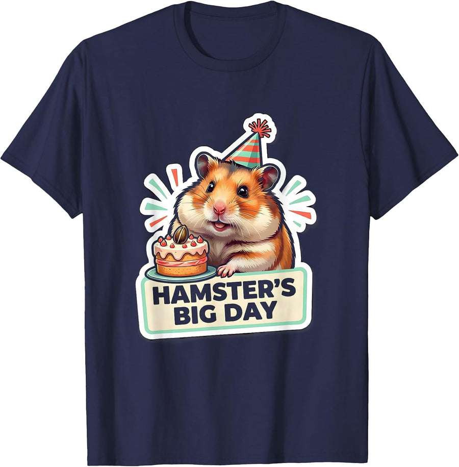 Hamster's Big Day Funny Hamster Lover Meme T-Shirt - Navy Blue