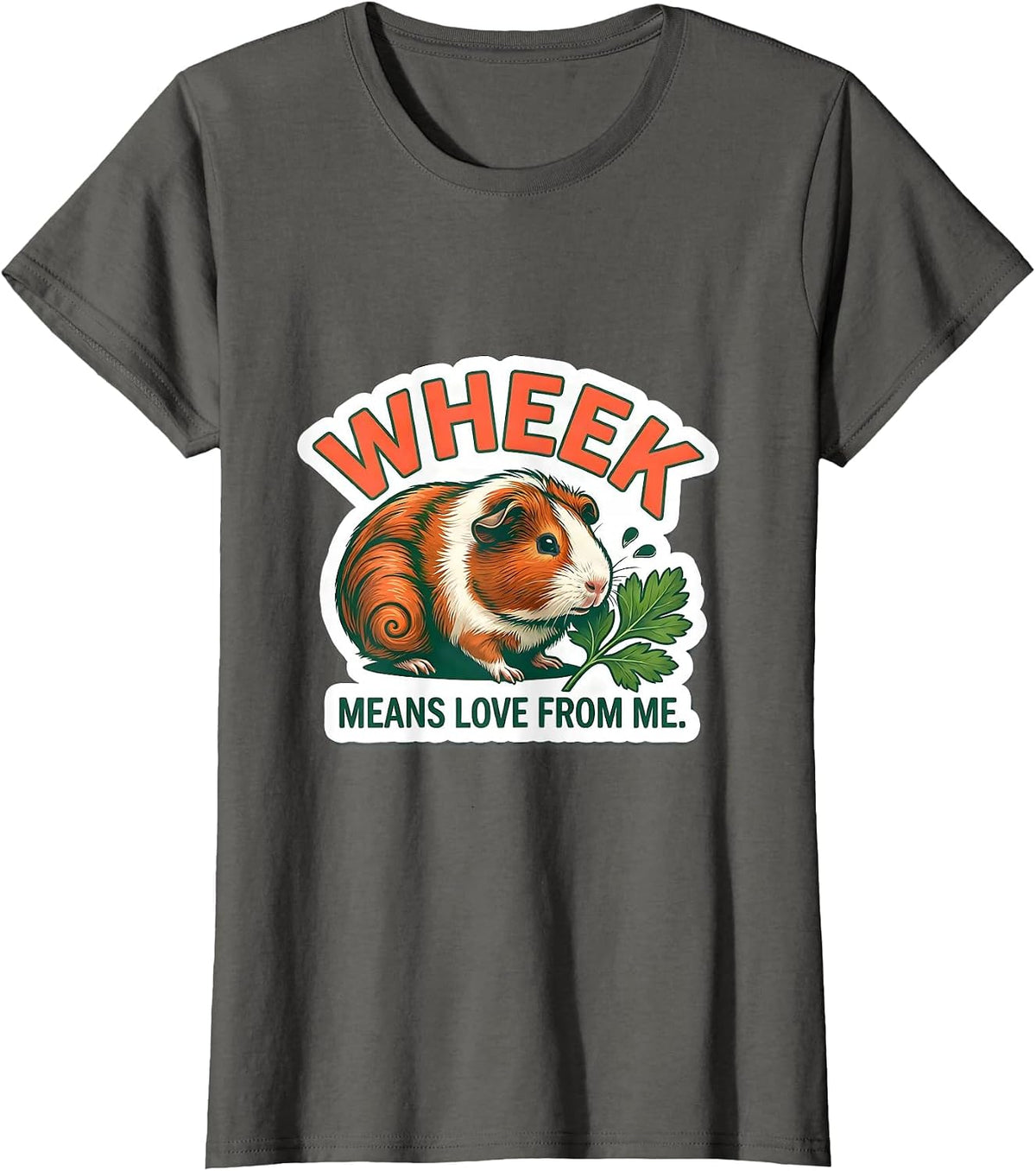 Women's Wheek Means Love From Me Funny Guinea Pig Lover Gift T-Shirt - Asphalt Grey