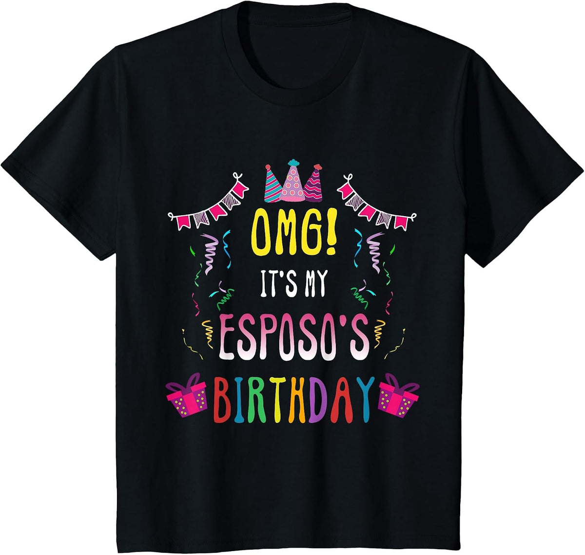 Happy Birthday Esposo T-Shirt - Black