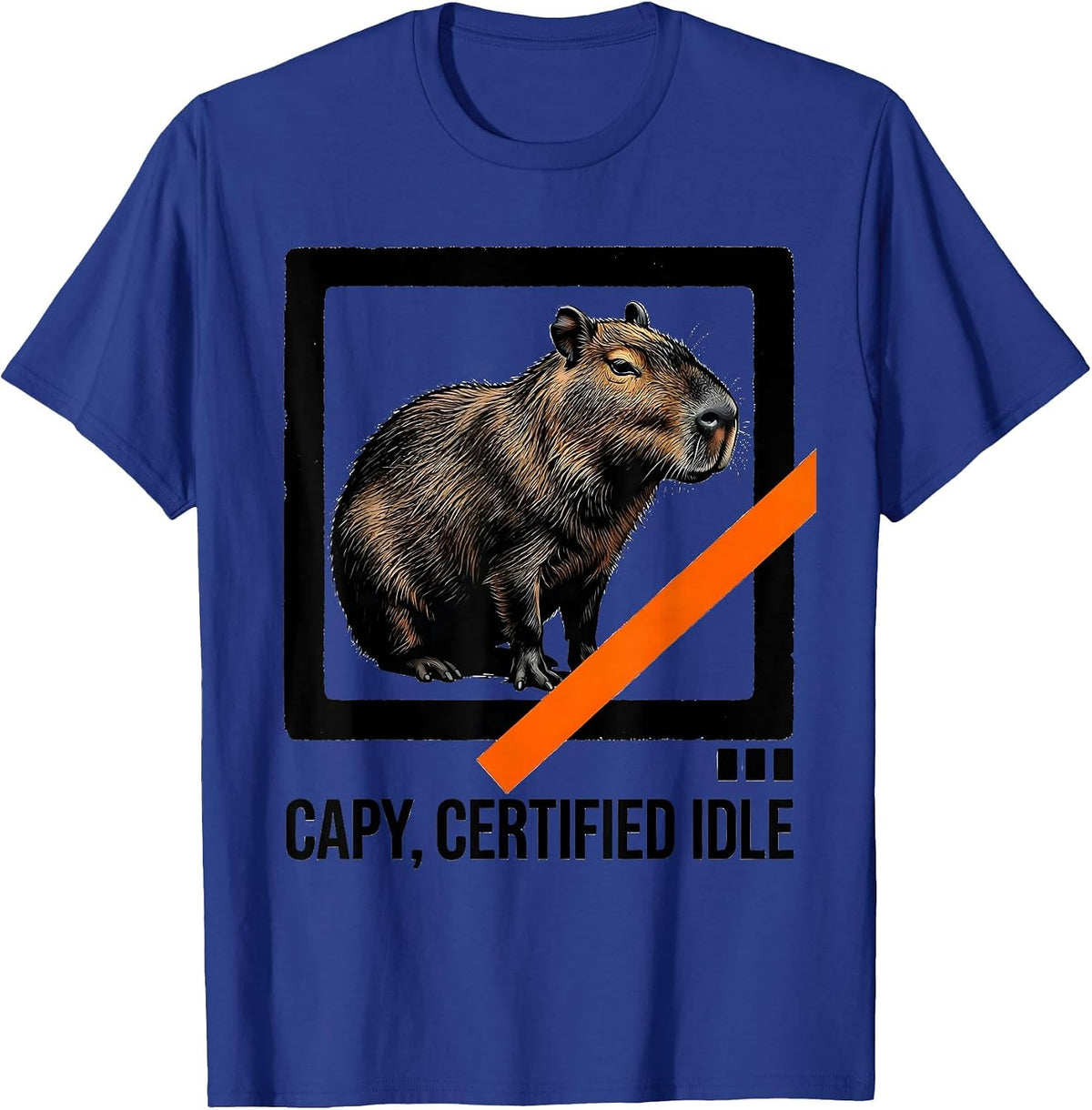Men's Capy, Certified Idle Funny Capybara Meme Animal Lover Humor T-Shirt - Royal Blue