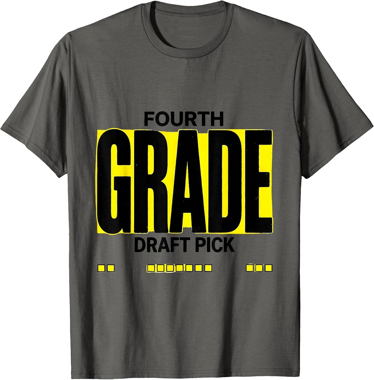 Fourth Grade Draft Pick Playful School Team Back to School T-Shirt - Asphalt Grey