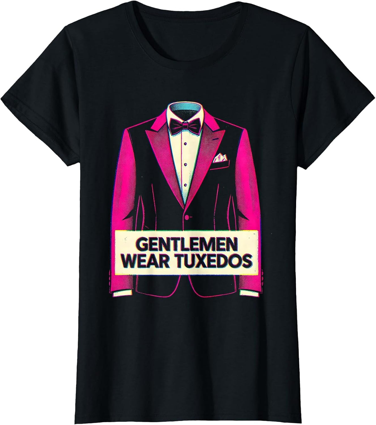 Gentlemen Wear Tuxedos Classic Formal Style Design T-Shirt - Black
