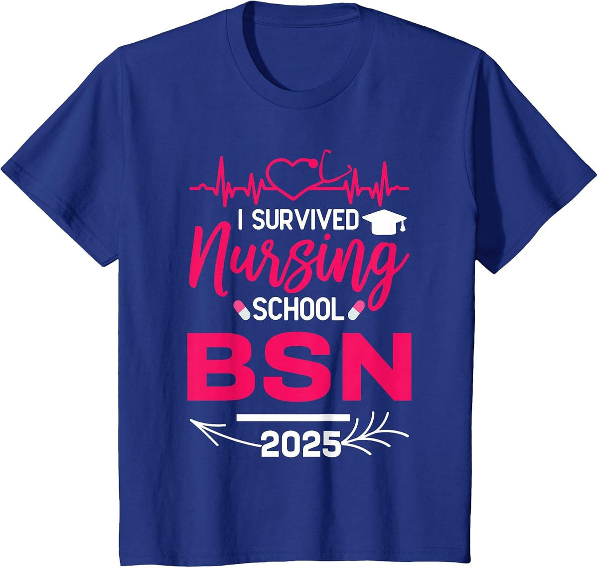 Nurse Est 2025 Rn Nursing School Graduation Graduate BSN T-Shirt - Royal Blue