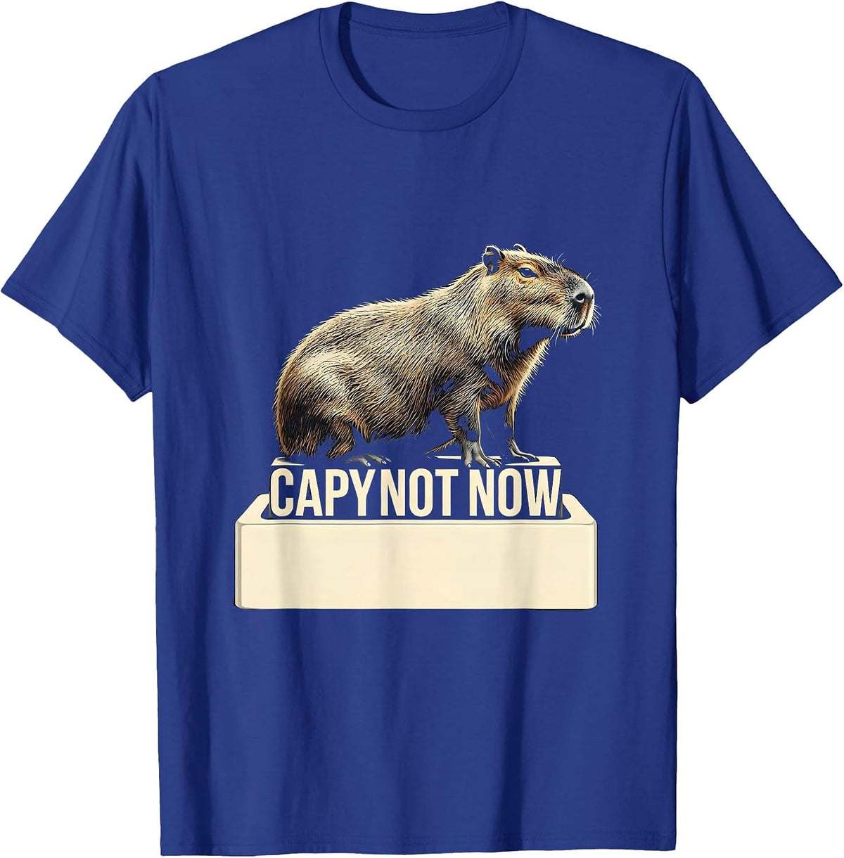 Men's Capy Not Now Funny Capybara Gamer Meme Boys Teens T-Shirt - Royal Blue