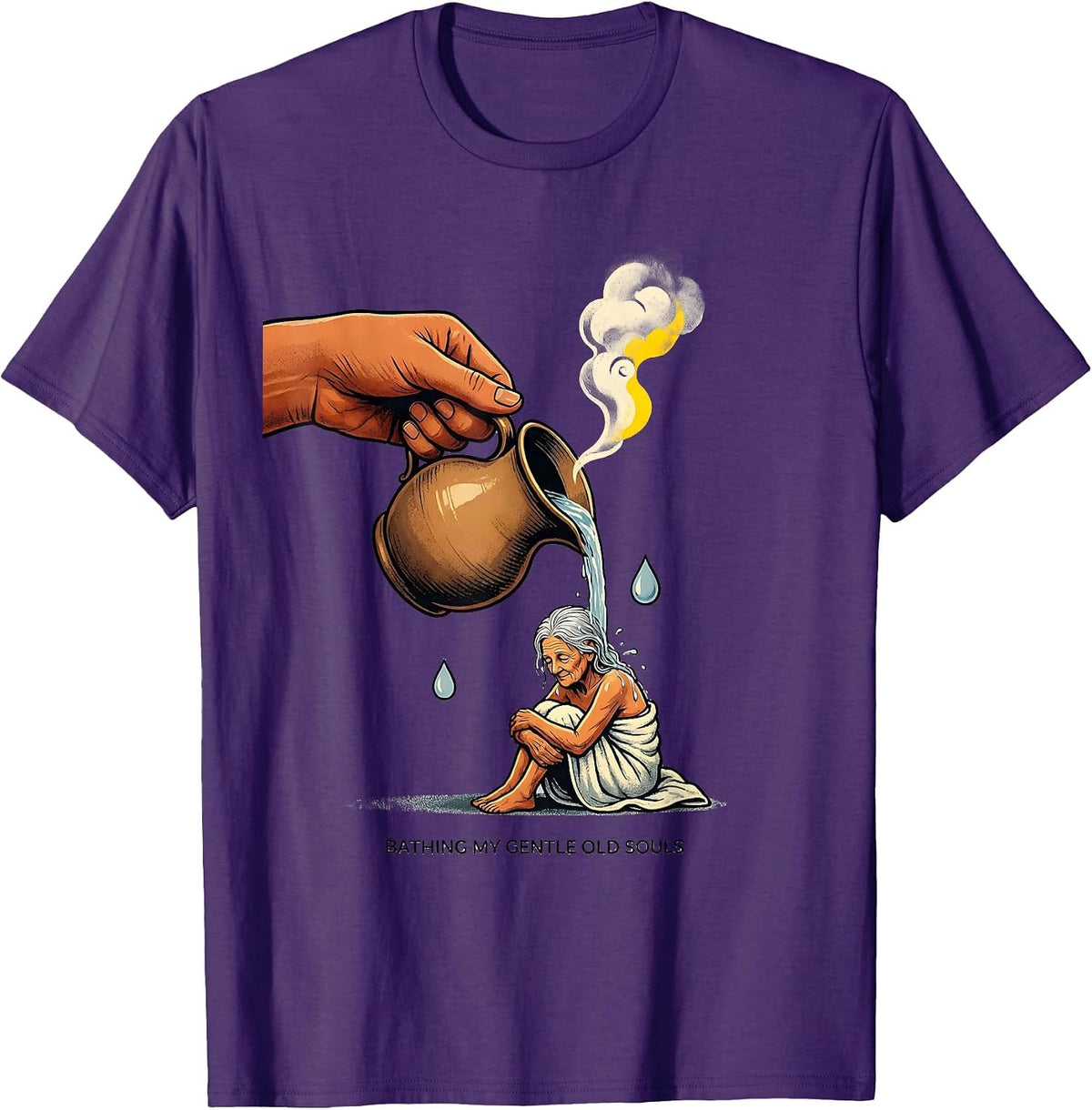 Bathing My Gentle Old Souls Funny Nurse Caregiver T-Shirt - Purple