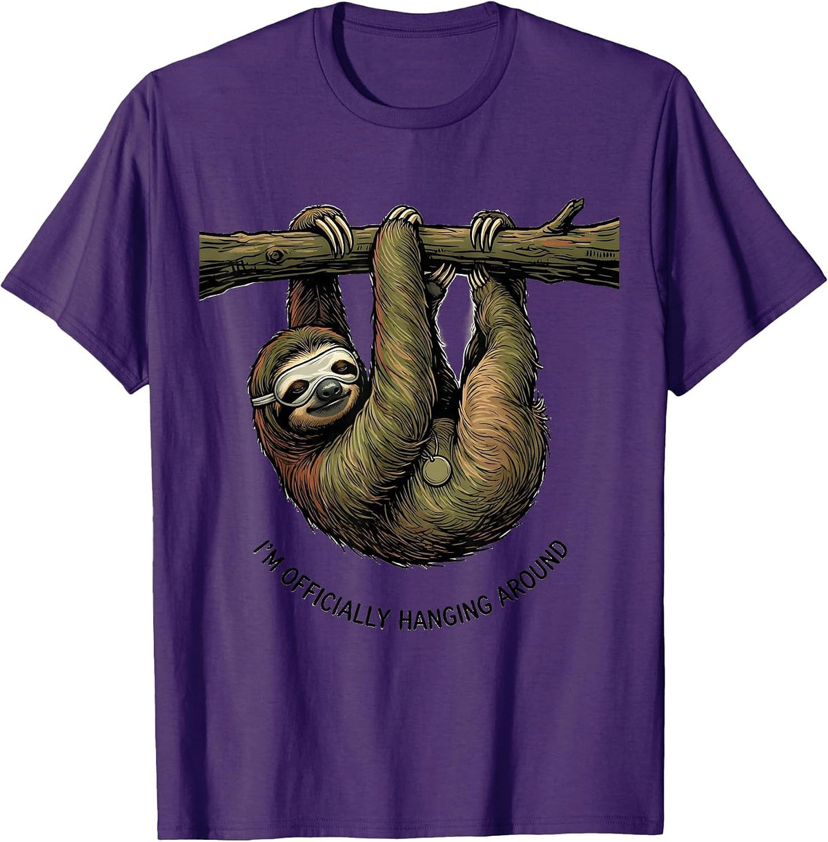 I'm Officially Hanging Around Funny Sloth Lover Gift T-Shirt - Purple
