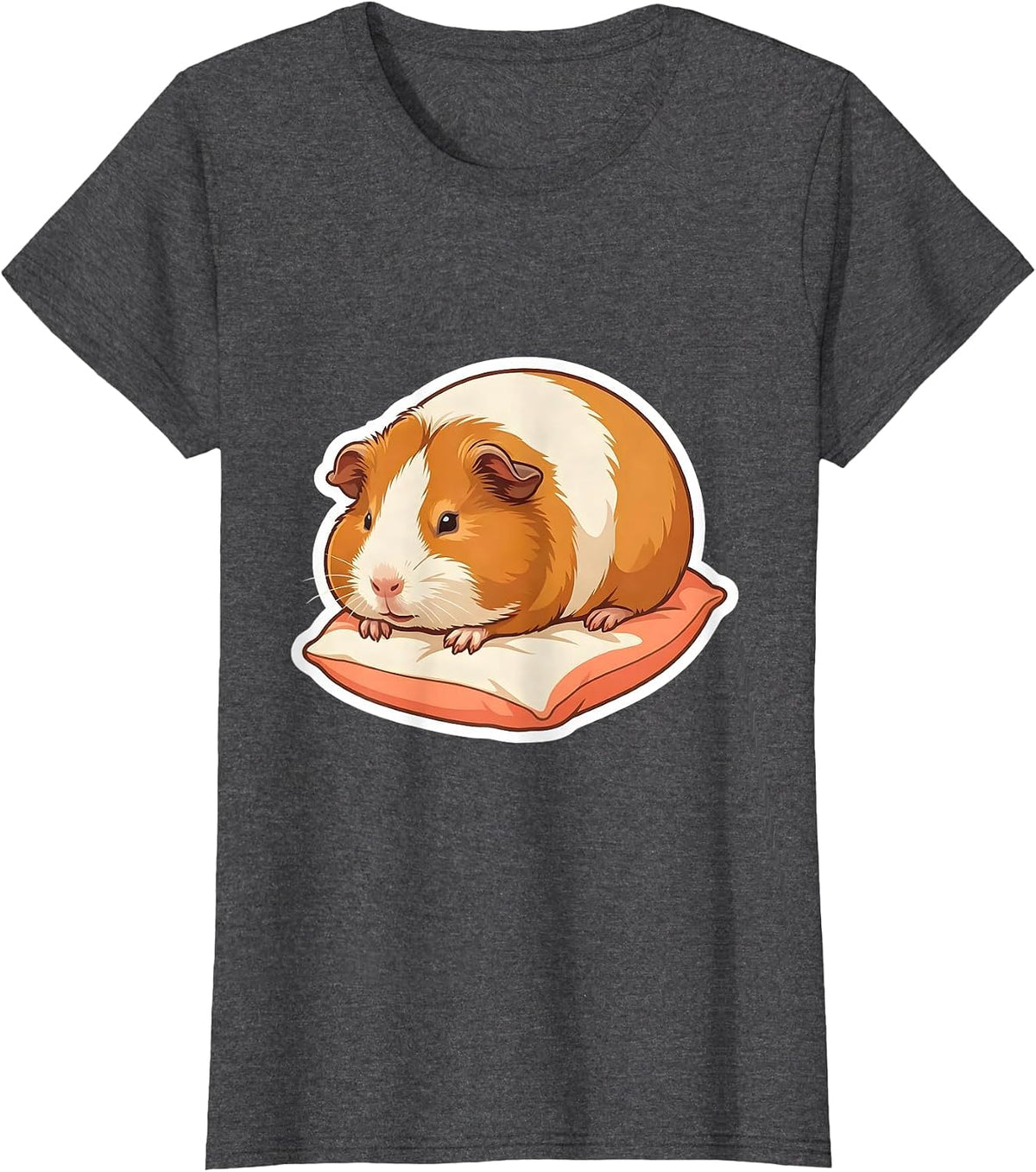 Women's Sleeping Guinea Pig Cute Animal Lover Pajama Humor T-Shirt - Dark Heather Grey