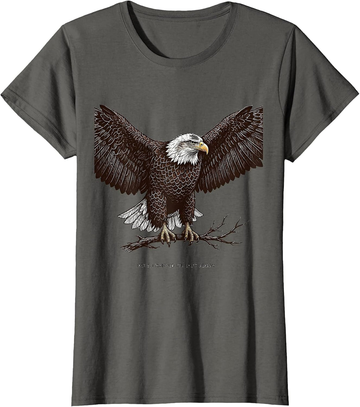 Women's Jackie I Watched You Every Season Vintage Eagle Fan T-Shirt - Asphalt Grey