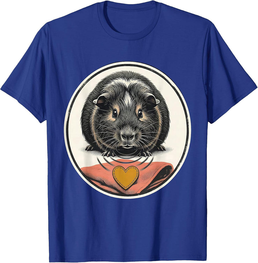 Men's Guinea Pig Rosette Lap Blanket Cavy Lover Screenprint Poster T-Shirt - Royal Blue
