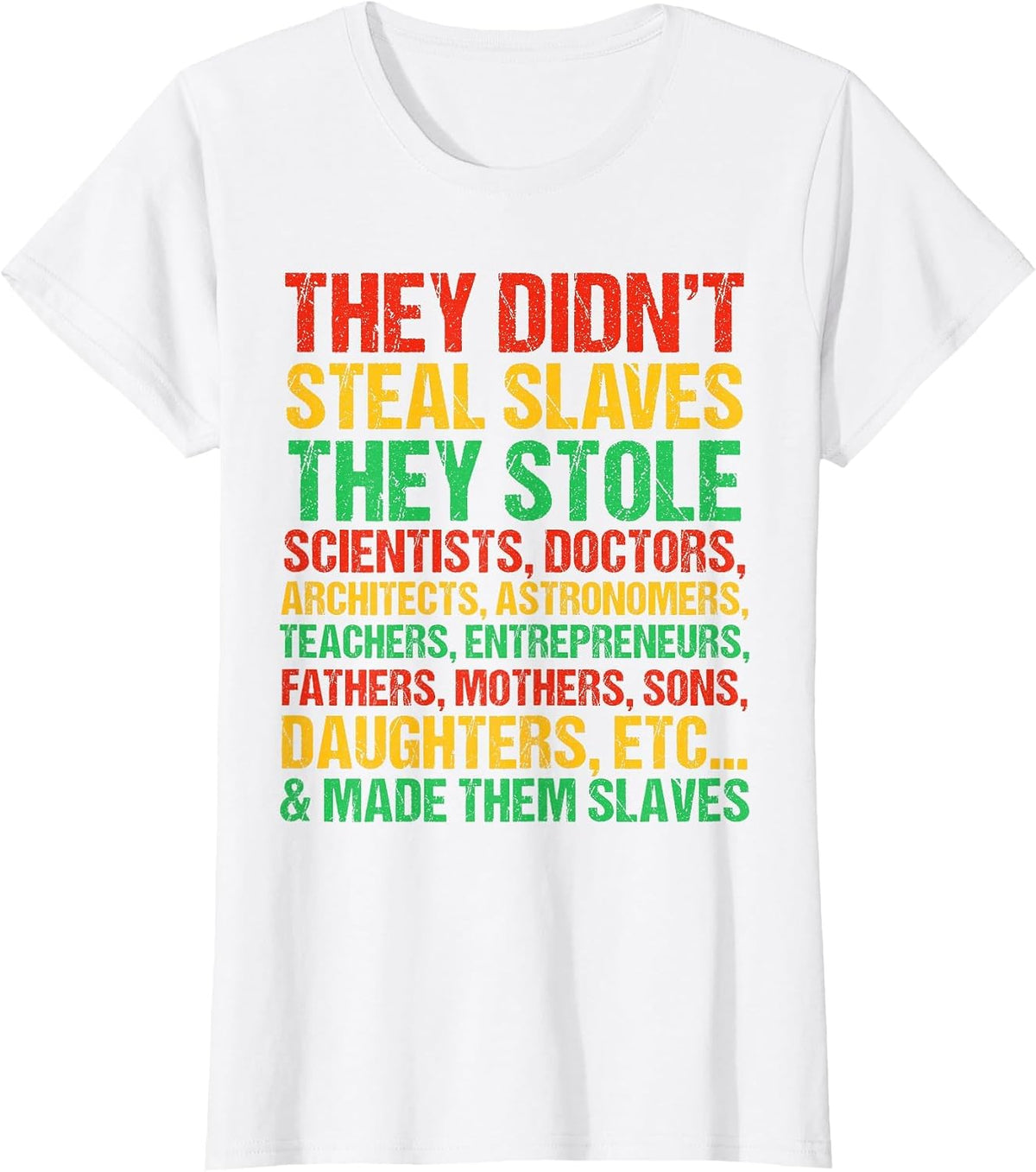 They Didn't Steal Slaves Black History Month Pride T-Shirt - White