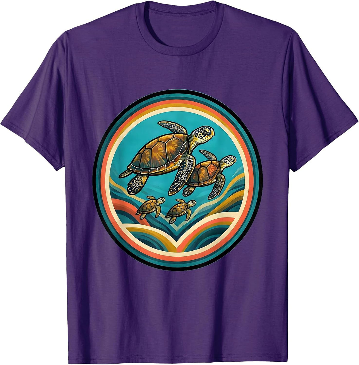 Family Cruise 2025 Sea Turtle Formation T-Shirt - Purple