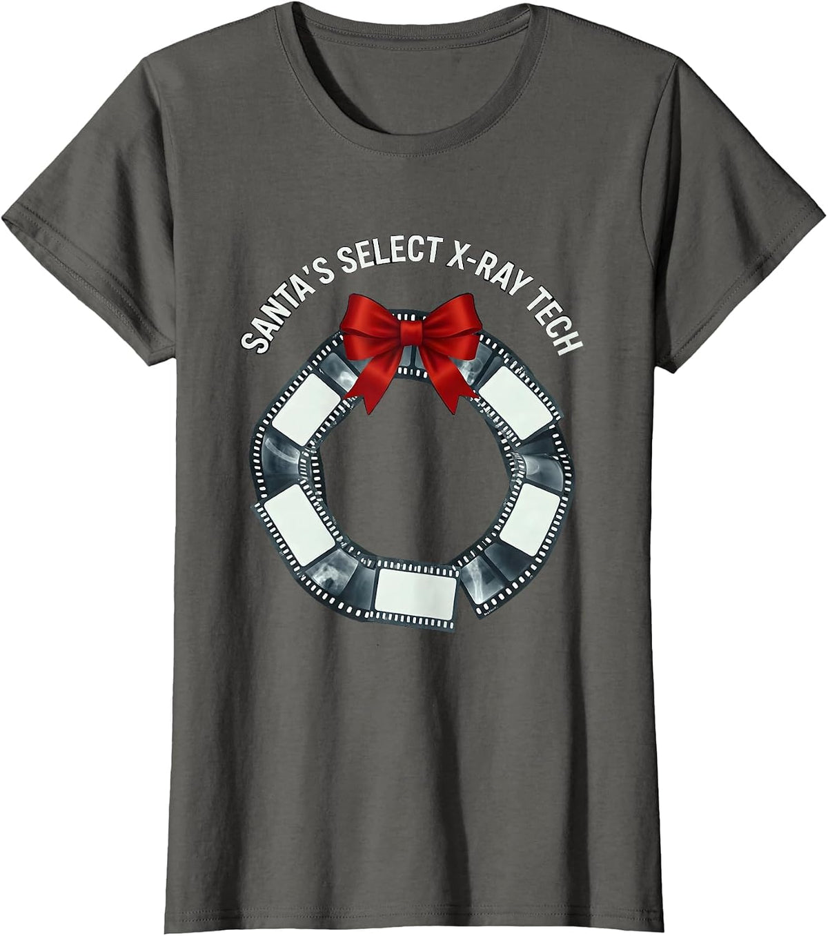 Women's Santa's Select X-Ray Tech Radiology Tech Christmas Humor T-Shirt - Asphalt Grey