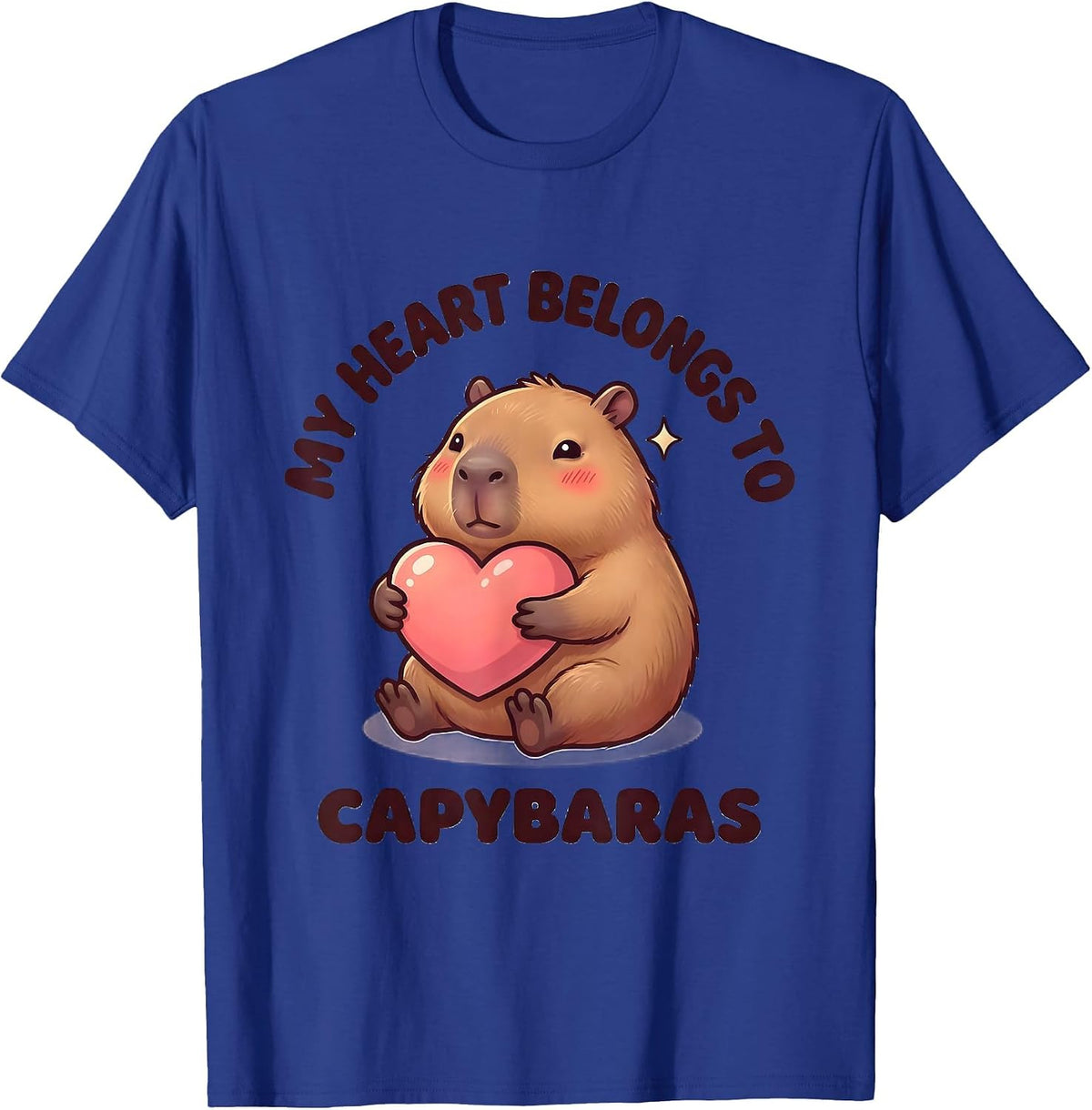 Men's My Heart Belongs To Capybaras Cute Kawaii Gamer Humor T-Shirt - Royal Blue