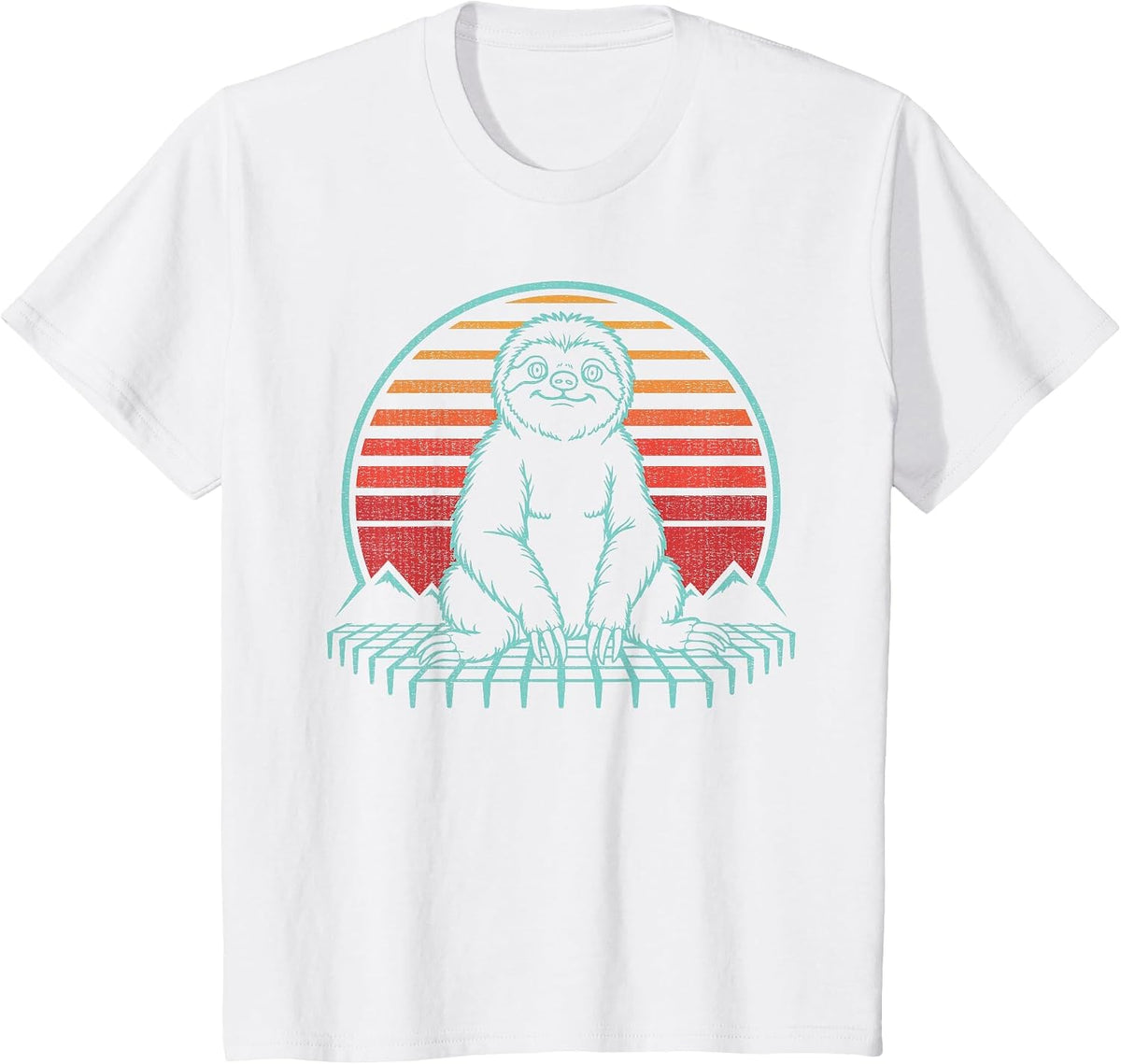Sloth Lover Animal Retro Vintage 80s T-Shirt - White