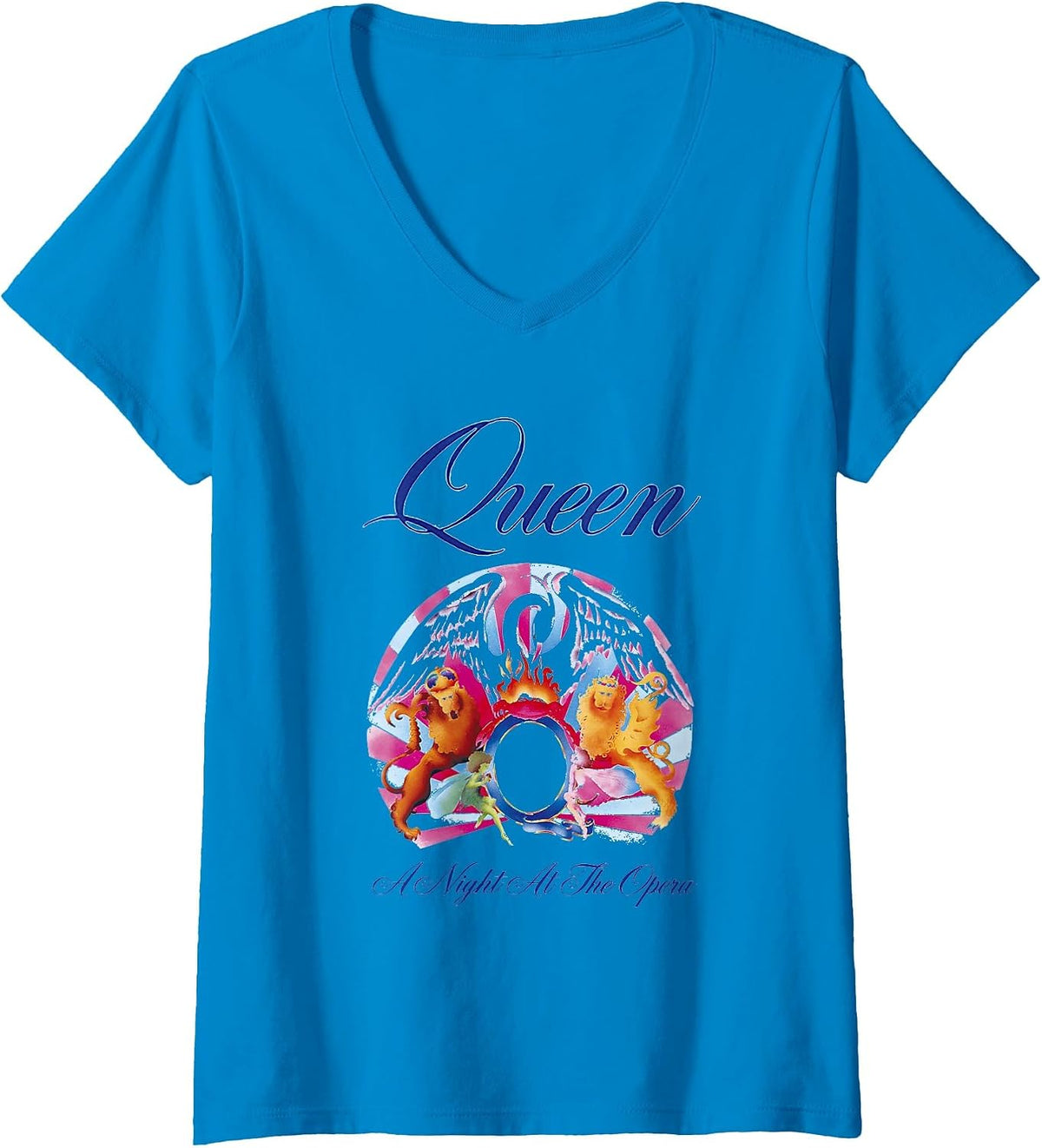 Women's Queen Night at The Opera V-Neck T-Shirt - Sapphire Blue
