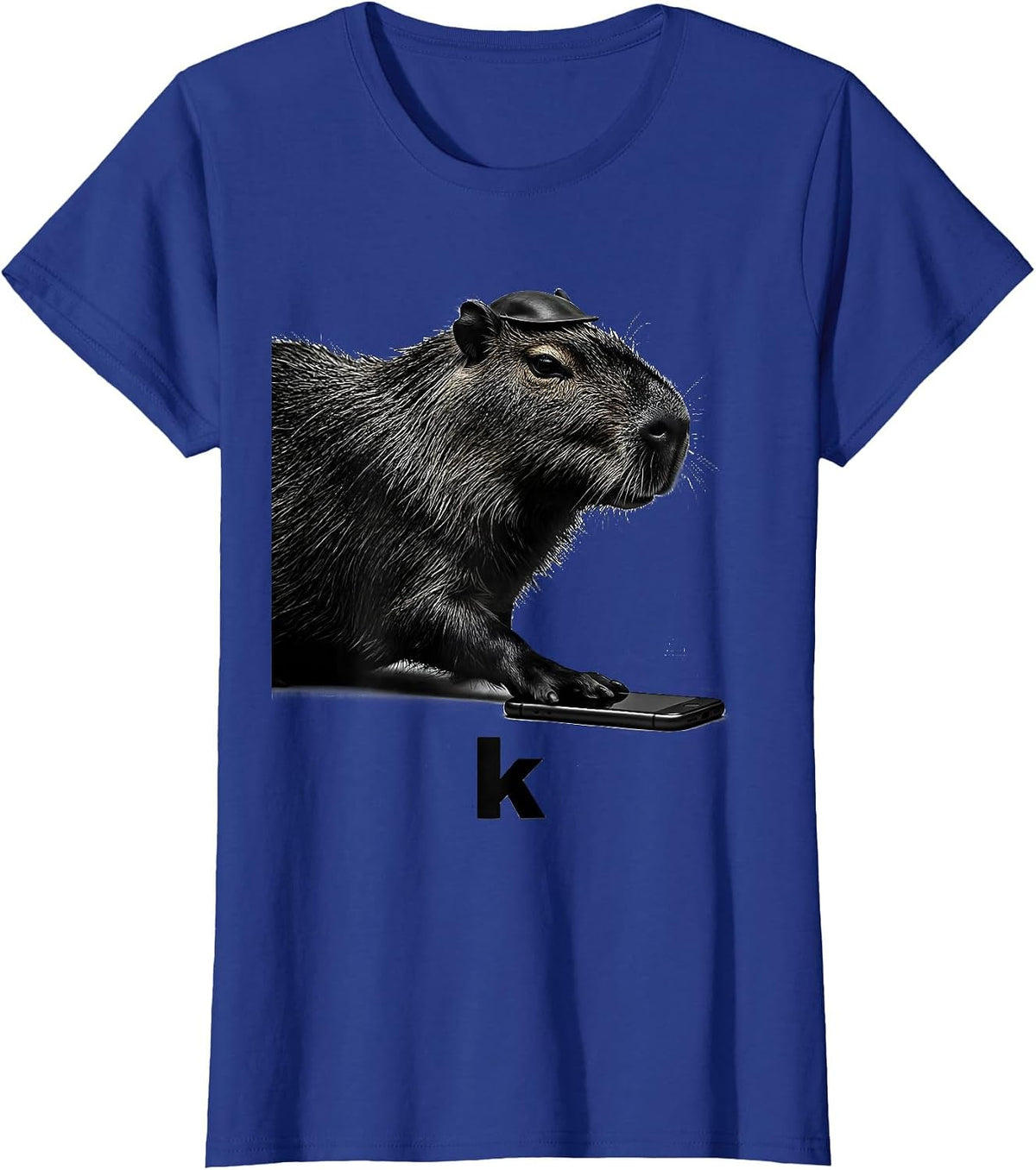 Women's k Funny Capybara Meme Animal Humor Internet Culture T-Shirt - Royal Blue