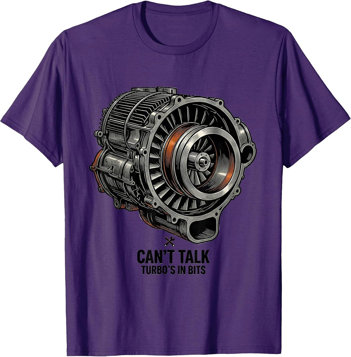 Men's Can't Talk Turbo's In Bits Funny Mechanic Garage Gift T-Shirt - Purple