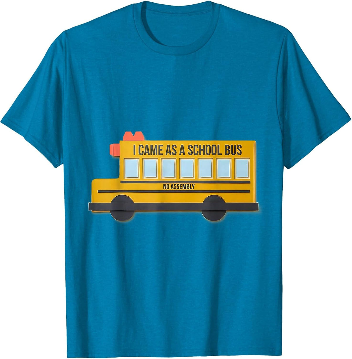 I Came As A School Bus No Assembly Funny Halloween Costume T-Shirt - Sapphire Blue