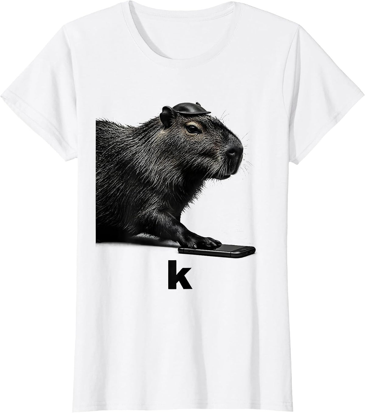 Women's k Funny Capybara Meme Animal Humor Internet Culture T-Shirt - White